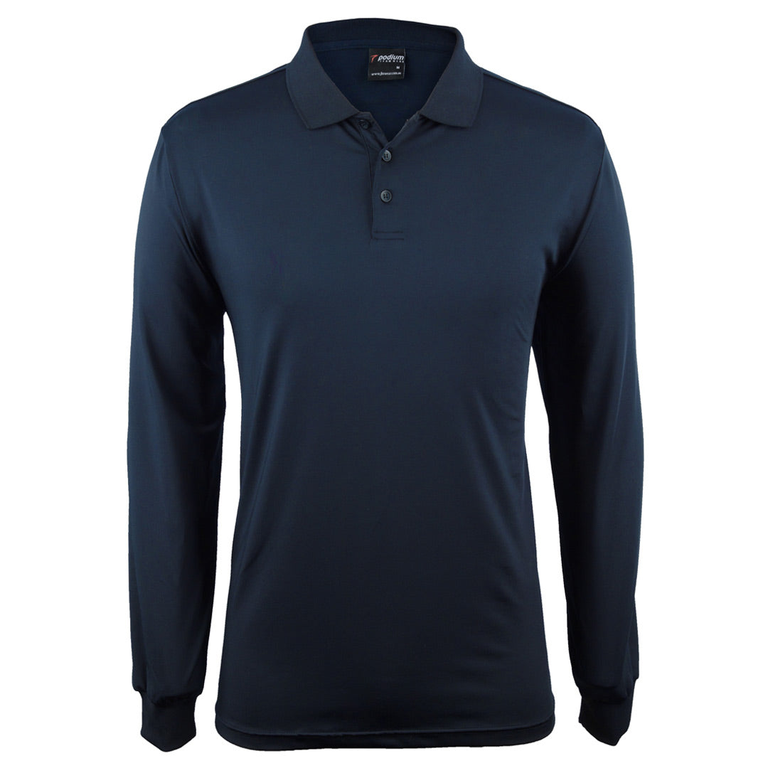 House of Uniforms The Podium Stretch Polo | Adults | Long Sleeve Jbs Wear Navy