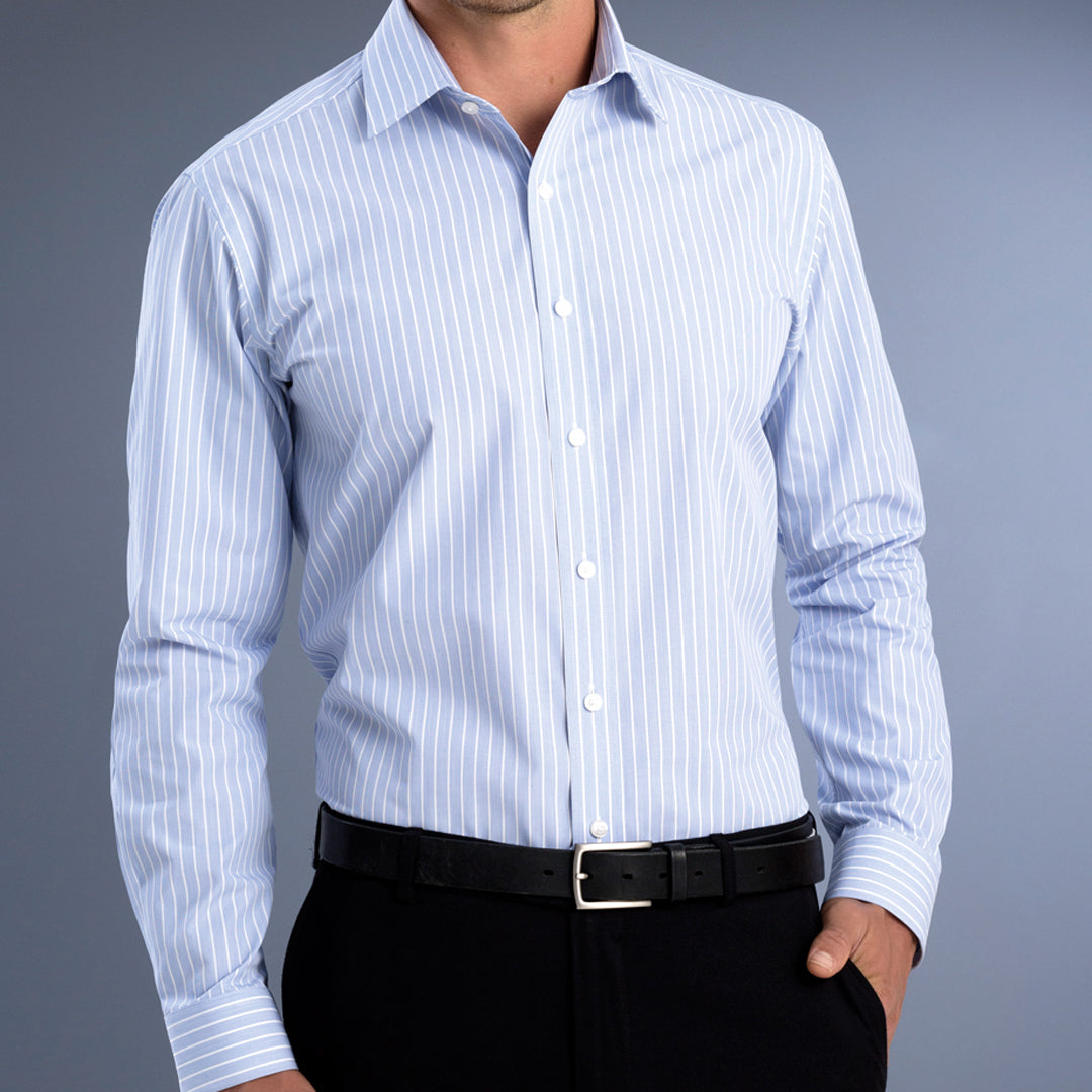 House of Uniforms The Venice Shirt | Mens | Slim fit | Short and Long Sleeve John Kevin Blue