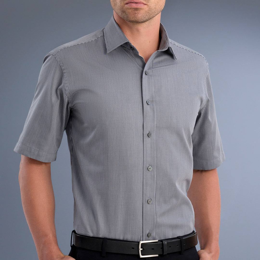 House of Uniforms The Mackay Shirt | Mens | Slim fit | Short and Long Sleeve John Kevin Gunmetal