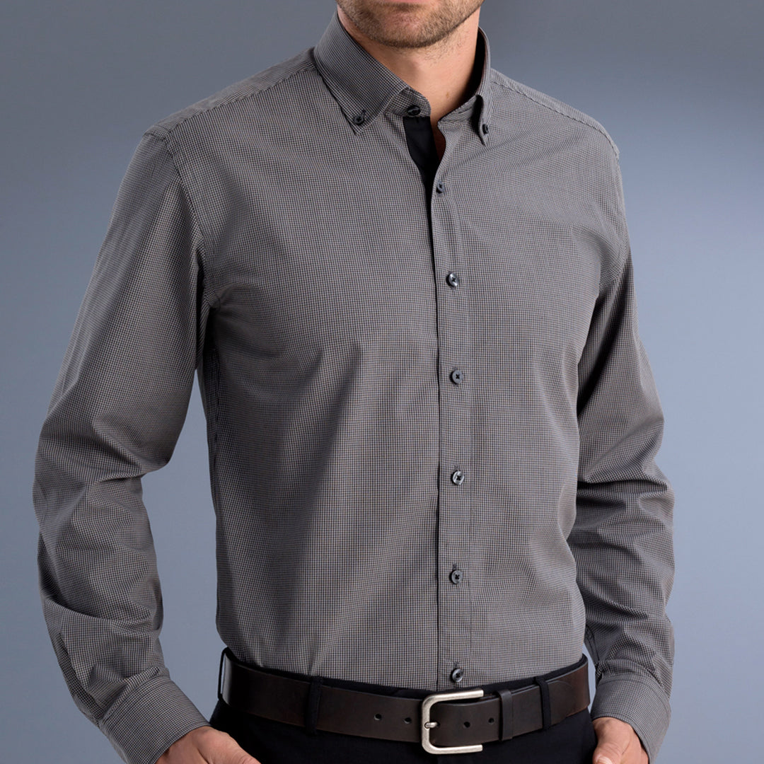 House of Uniforms The Lakewood Shirt | Mens | Slim fit | Short and Long Sleeve John Kevin Charcoal