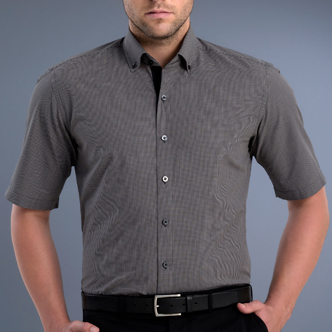 House of Uniforms The Lakewood Shirt | Mens | Slim fit | Short and Long Sleeve John Kevin Charcoal