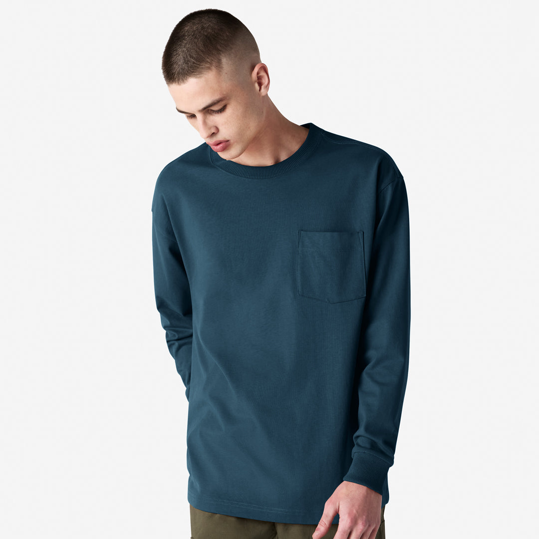 House of Uniforms The Super Heavy Weight Tee | Adults | Long Sleeve American Apparel Sea Blue