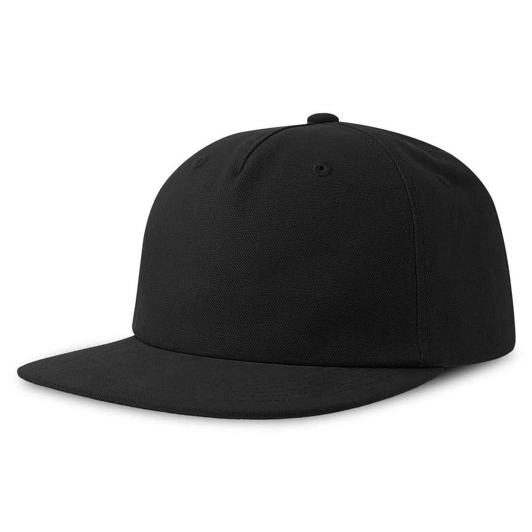 House of Uniforms The Cruz Organic Cotton Flat Peak Cap | Atlantis Atlantis Headwear Black