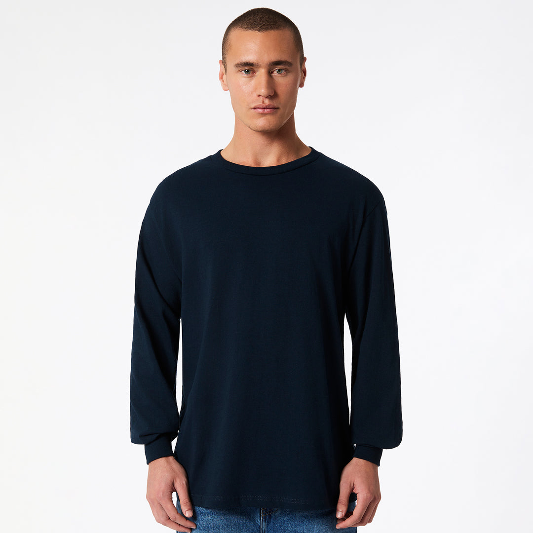 House of Uniforms The Classic Heavy Tee | Long Sleeve | Adults American Apparel Navy