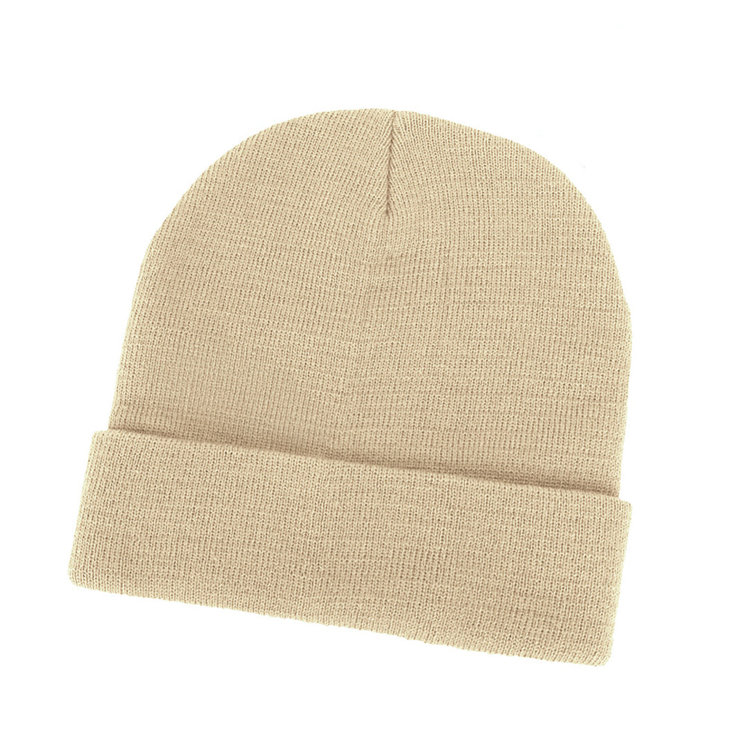 Grace Collection The Acrylic Cuff Beanie | Adults Beige Hats