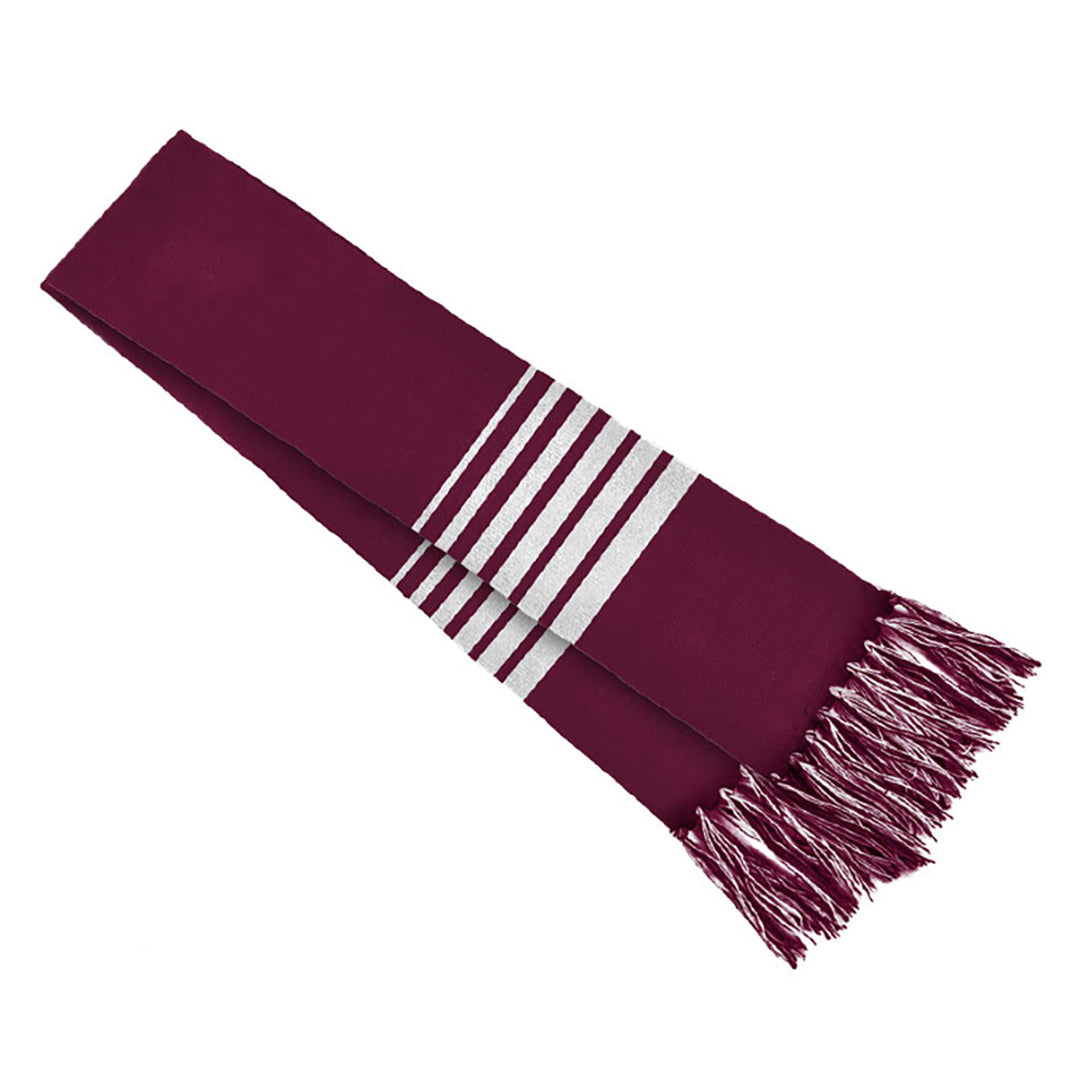 Grace Collection The Acrylic Scarf Maroon/White Scarves