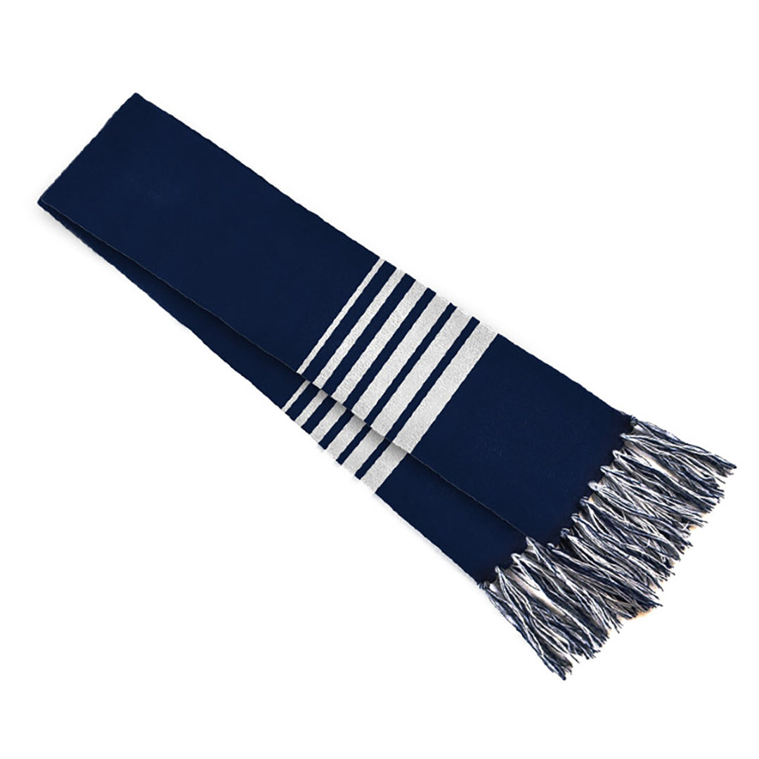 Grace Collection The Acrylic Scarf Navy/White Scarves