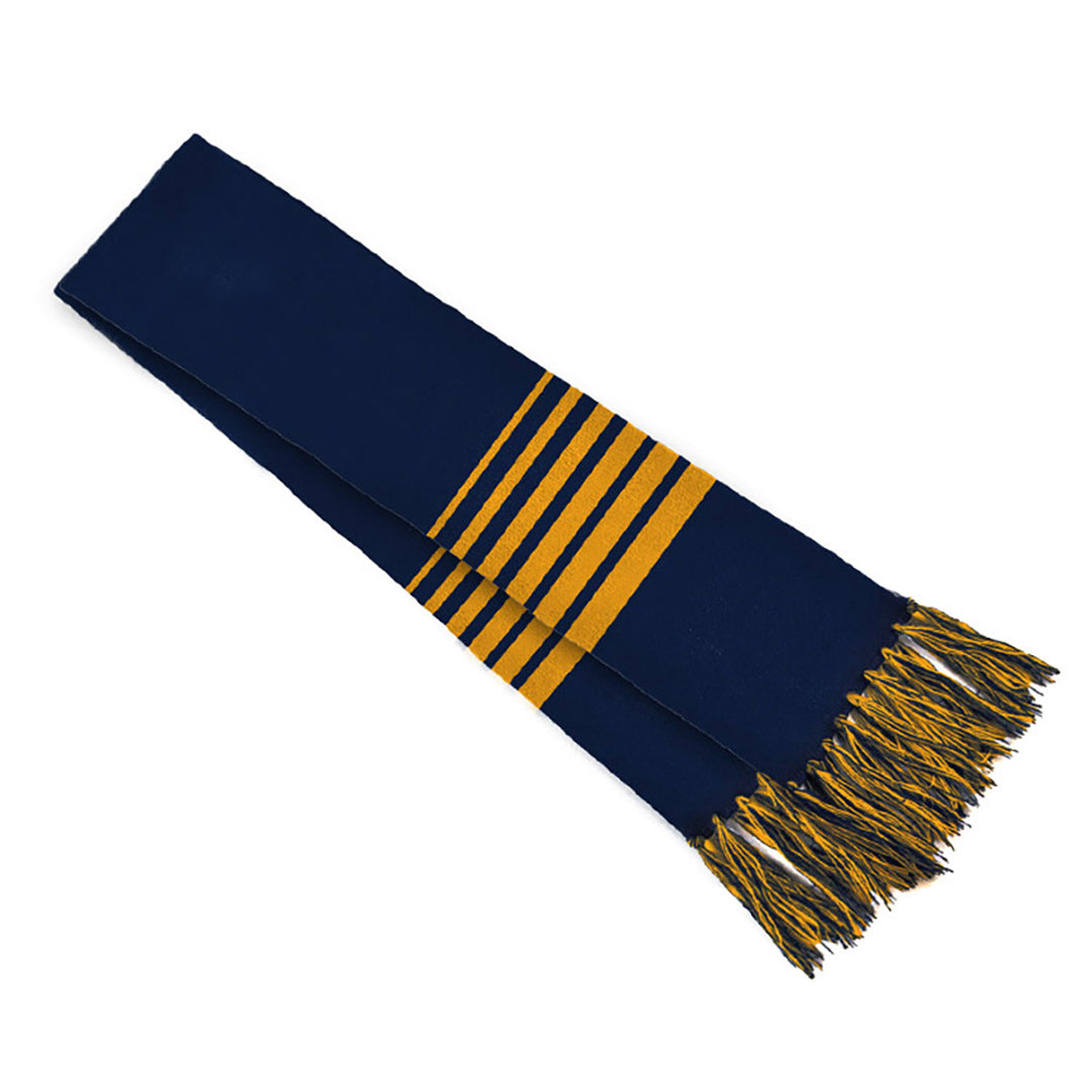 Grace Collection The Acrylic Scarf Navy/Gold Scarves