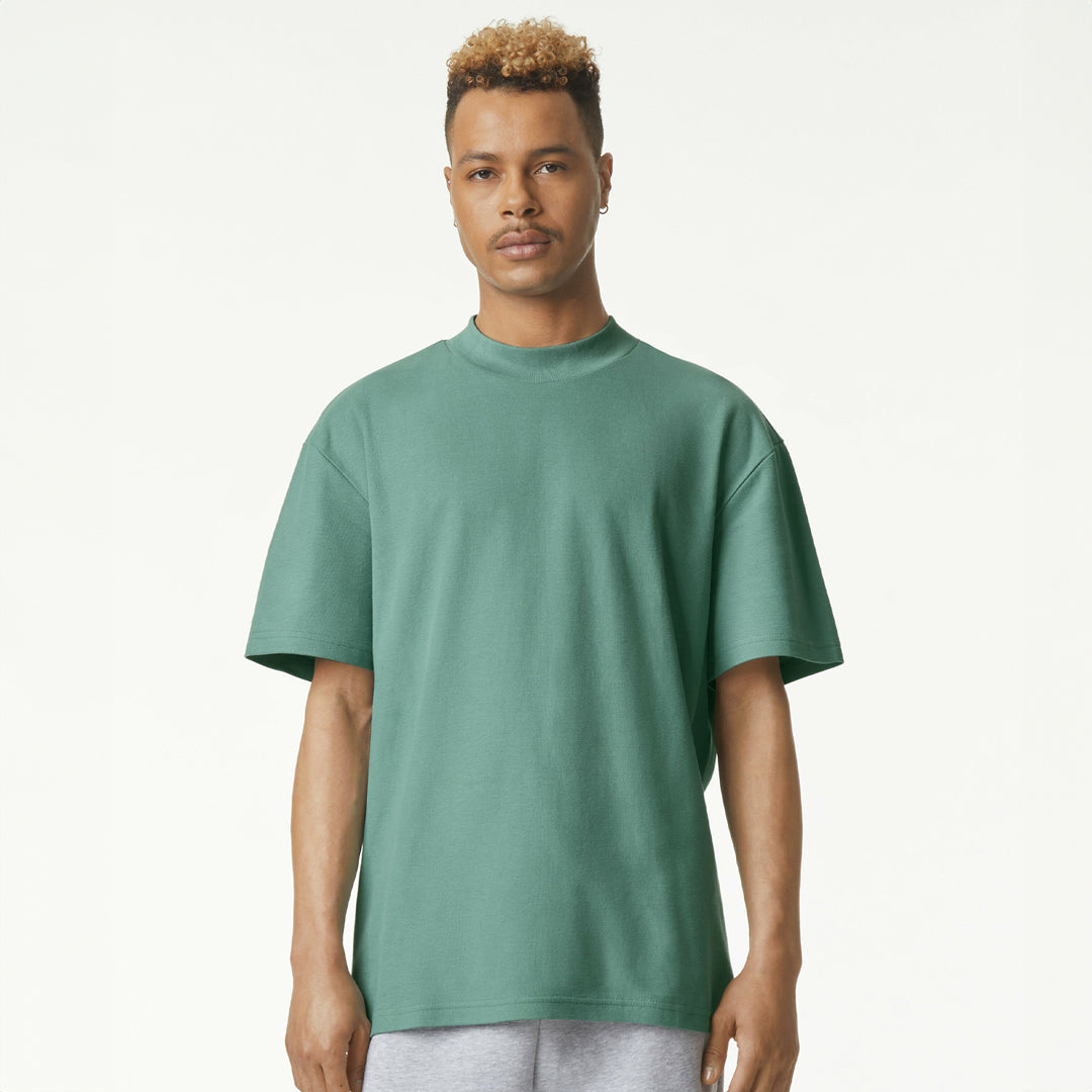 House of Uniforms The Mock Neck Tee Shirt | Adults American Apparel Arctic