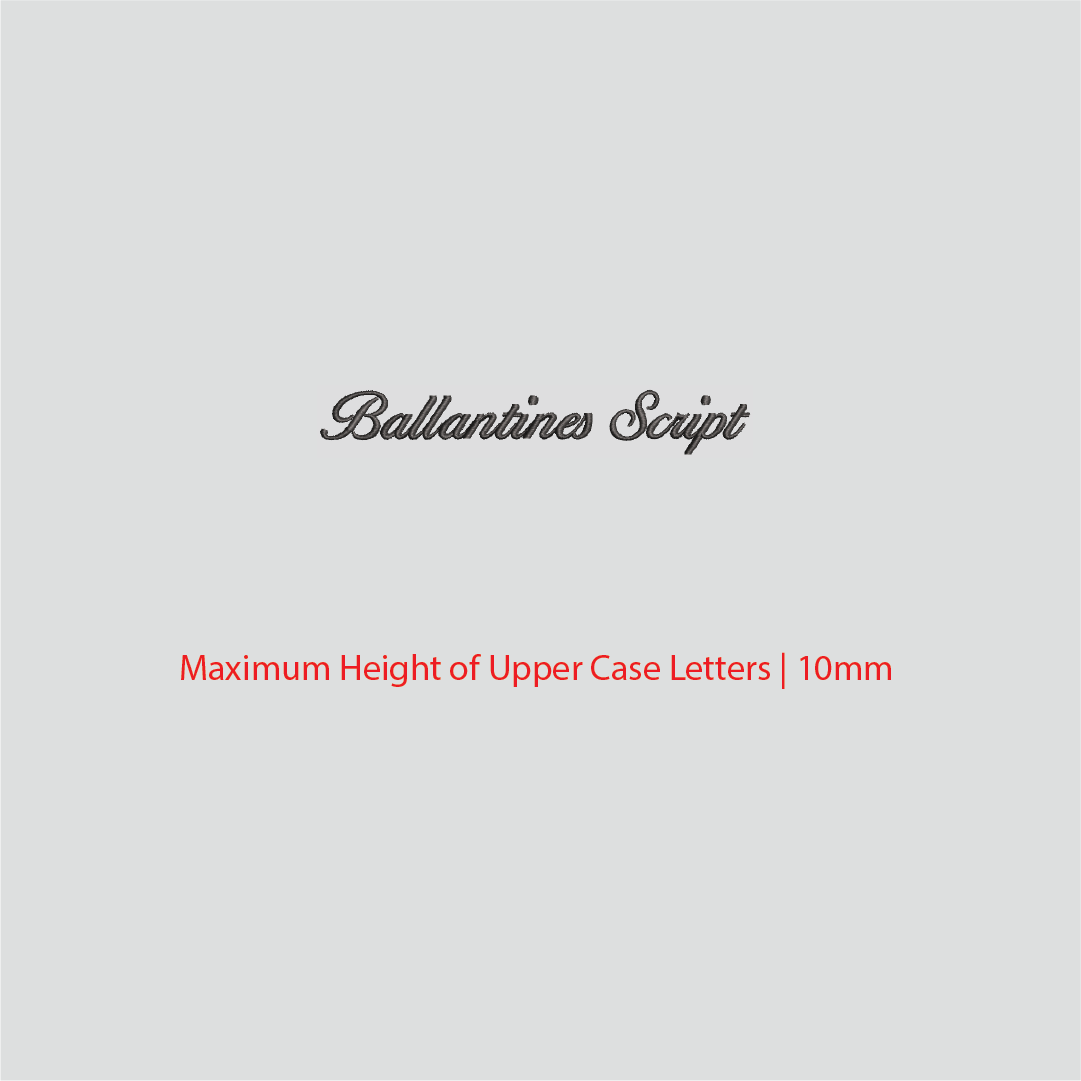 House of Uniforms Embroidery | Personal Names | Small House of Uniforms Ballentine Script