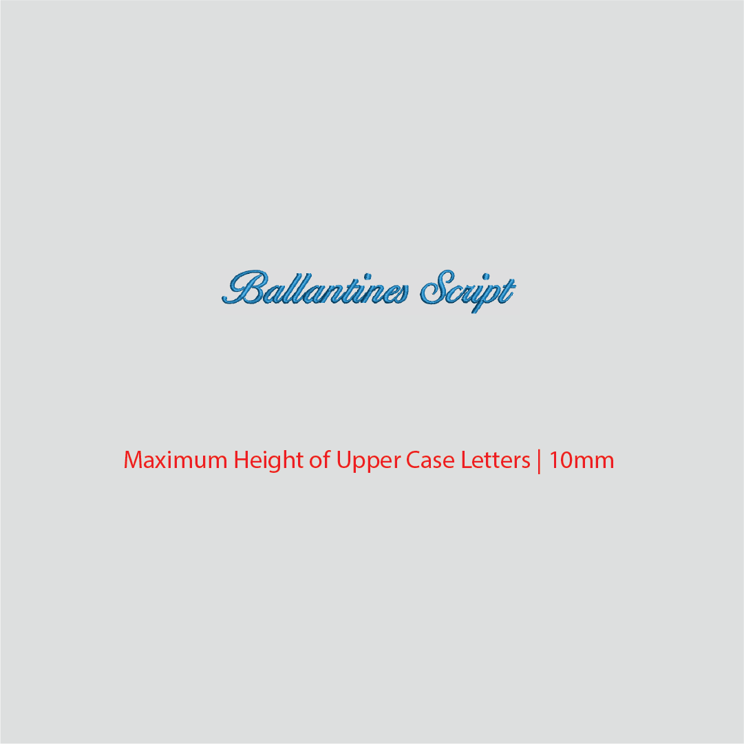 House of Uniforms Embroidery | Personal Names | Small House of Uniforms Ballentine Script