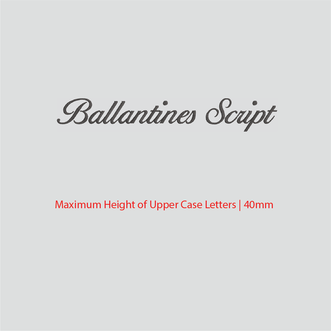 House of Uniforms Embroidery | Personal Names | Medium House of Uniforms Ballentine Script