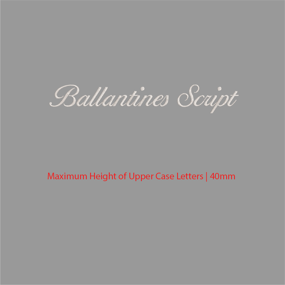 House of Uniforms Embroidery | Personal Names | Medium House of Uniforms Ballentine Script