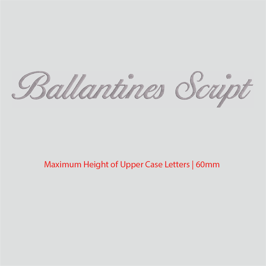 House of Uniforms Embroidery | Personal Names | Large House of Uniforms Ballantine Script