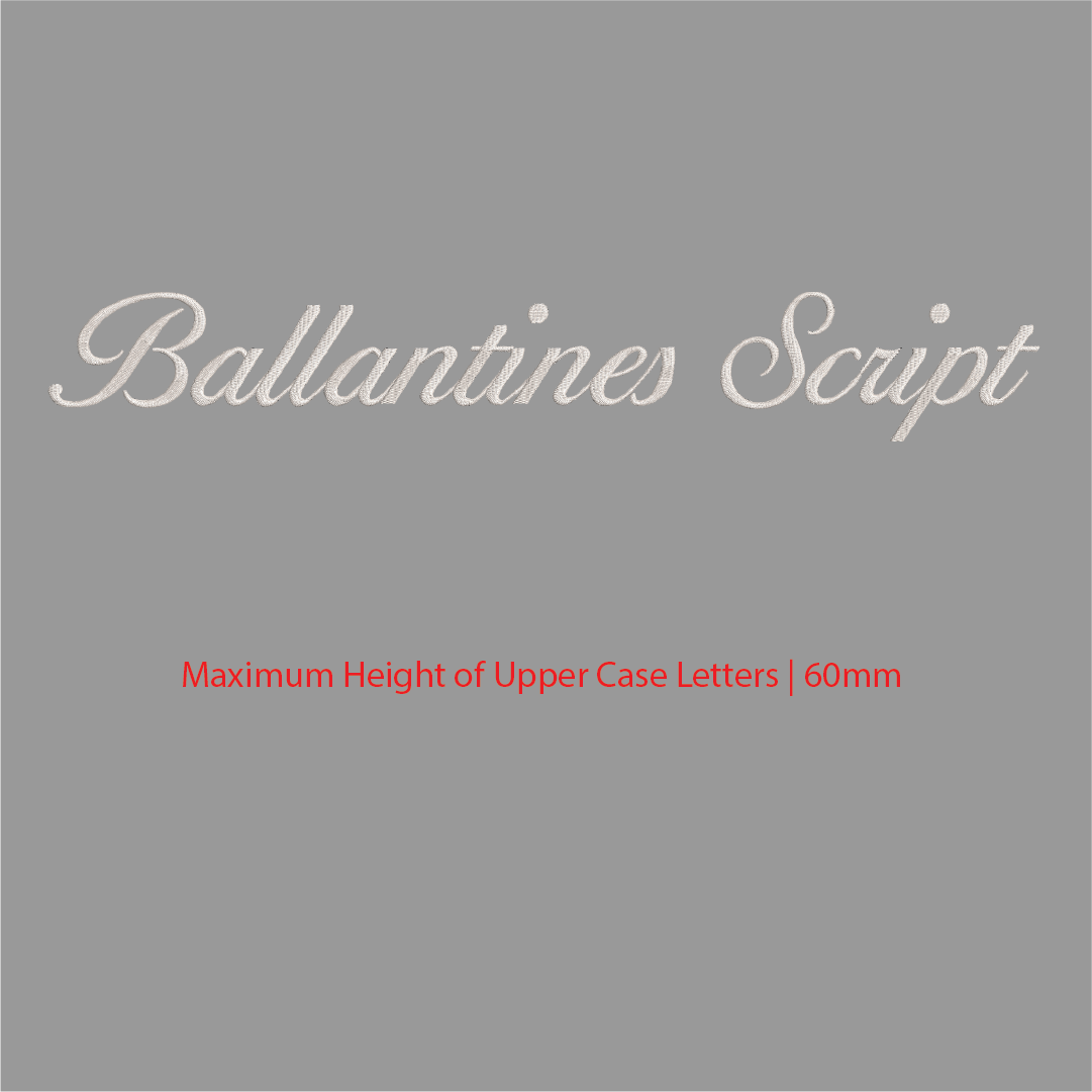House of Uniforms Embroidery | Personal Names | Large House of Uniforms Ballantine Script