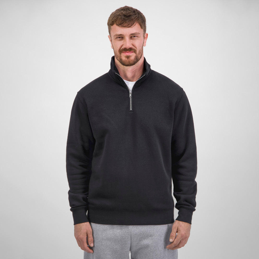 House of Uniforms The Everyday 1/4 Zip Jumper | Mens Goodmates Black