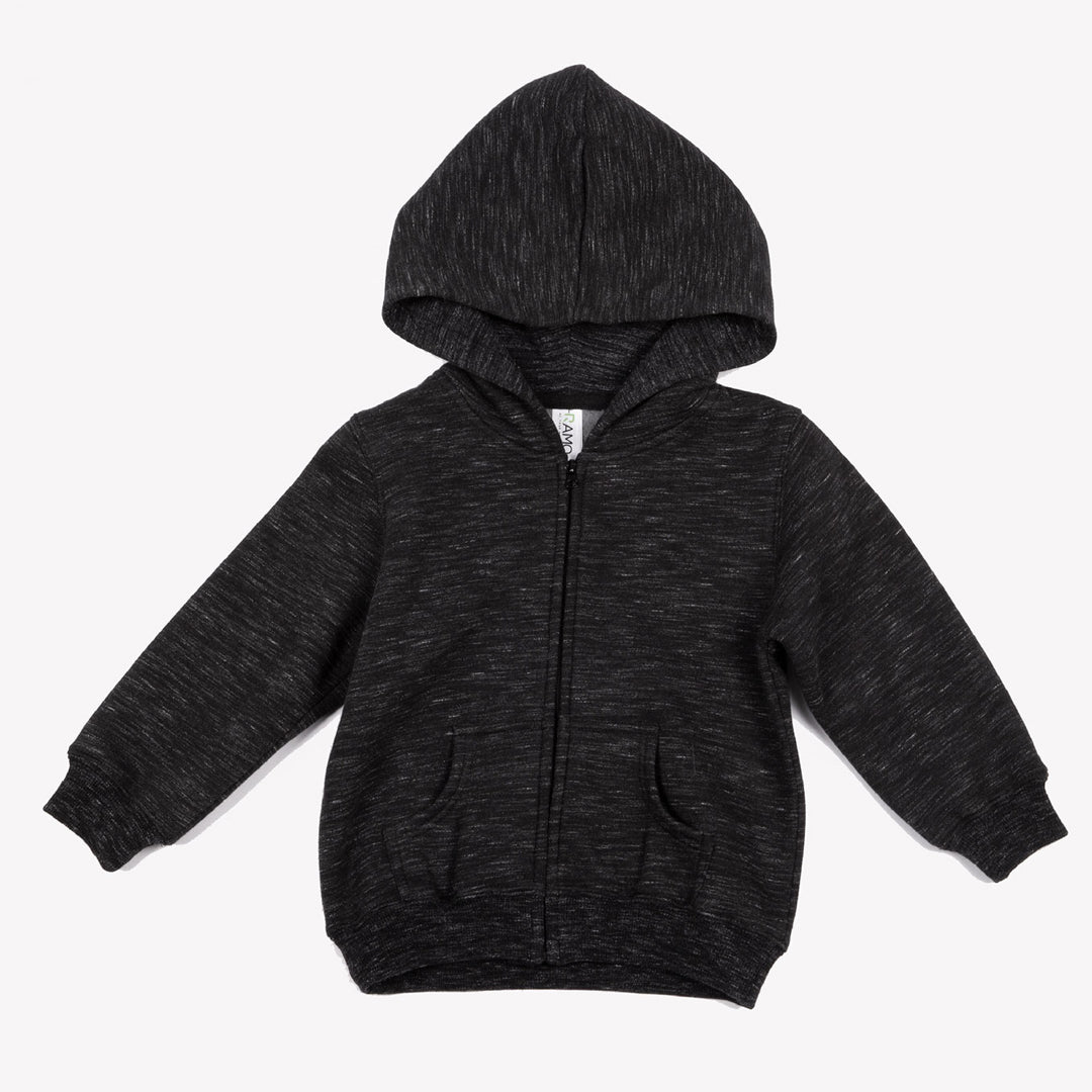 House of Uniforms The Kangaroo Pocket Zip Hoodie | Babies Ramo Black Marle