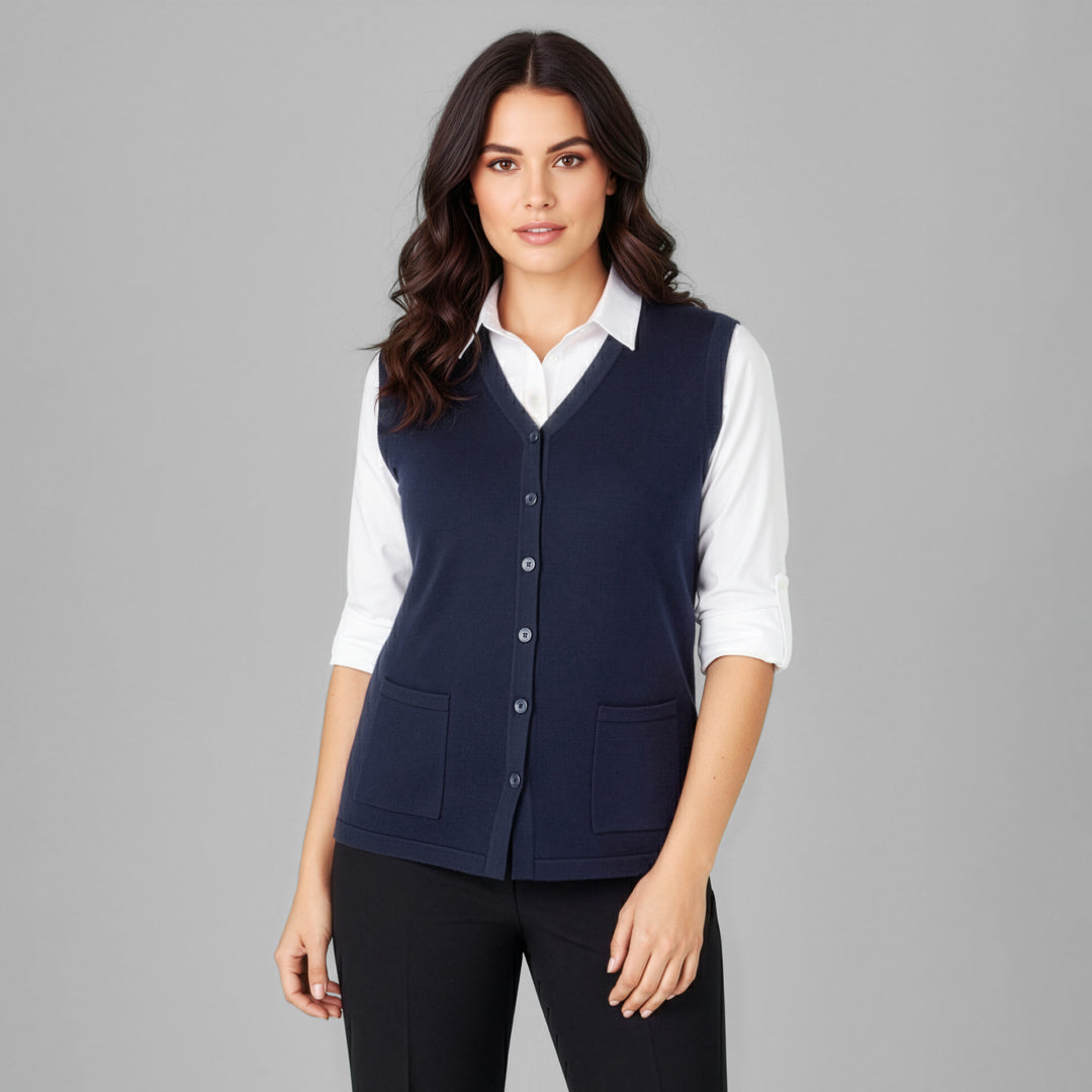 Biz Care The Button Front Vest | Ladies Vests