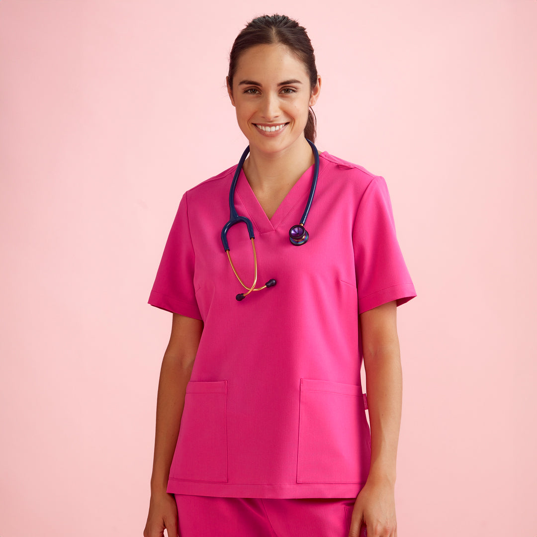 House of Uniforms The Pink V Neck Scrub Top | Ladies Biz Care 