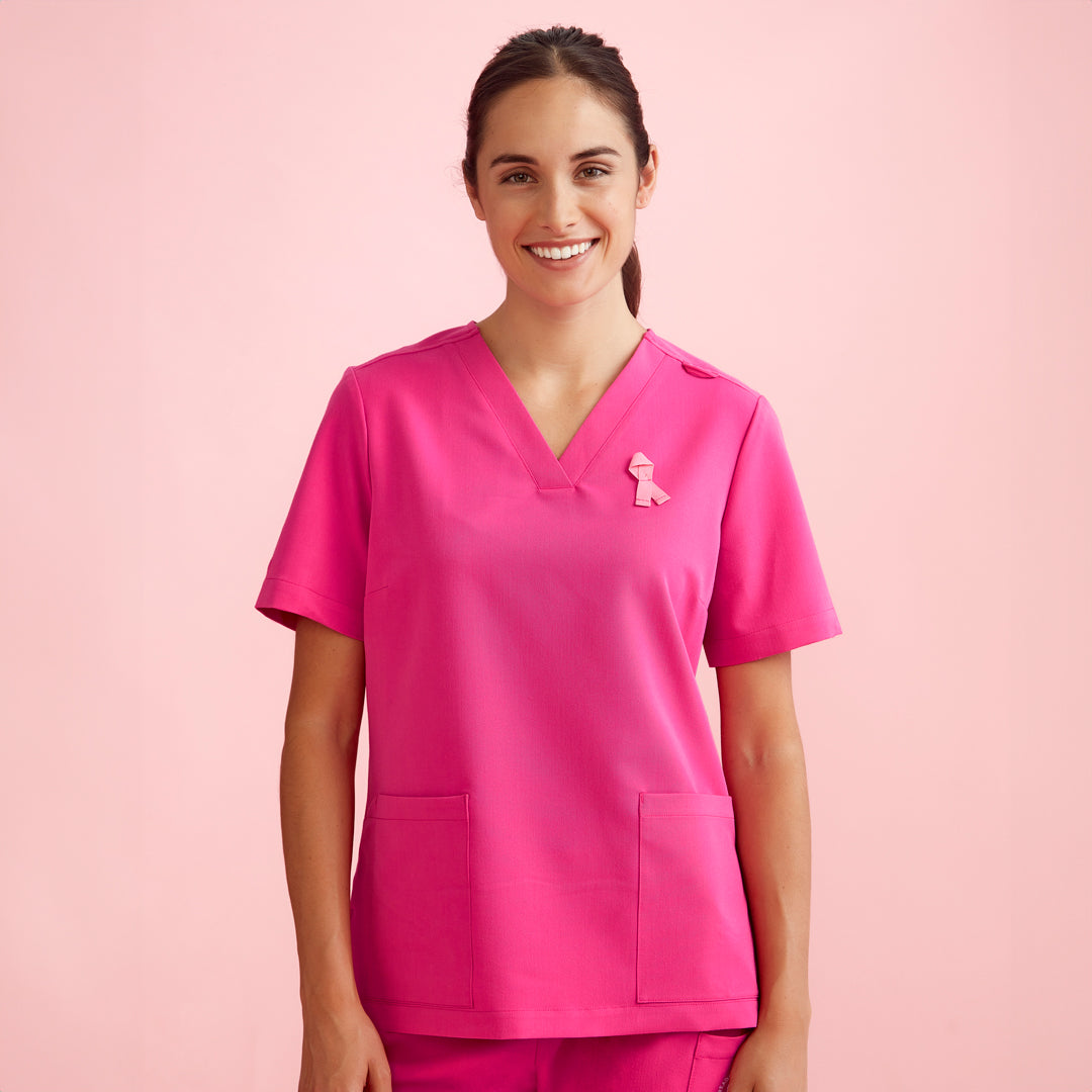 House of Uniforms The Pink V Neck Scrub Top | Ladies Biz Care 