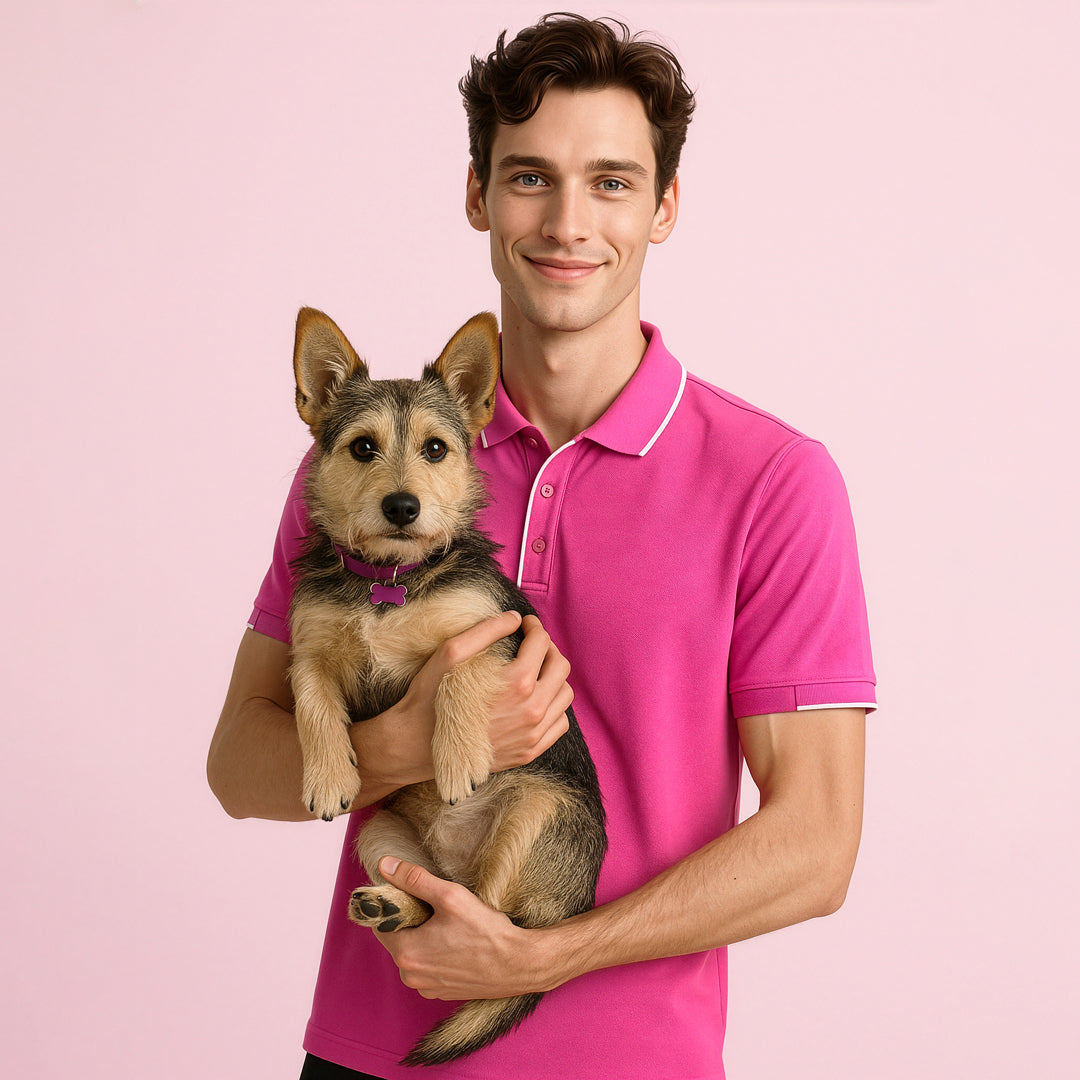 Biz Care The Pink Polo Top | Mens Shirts & Tops