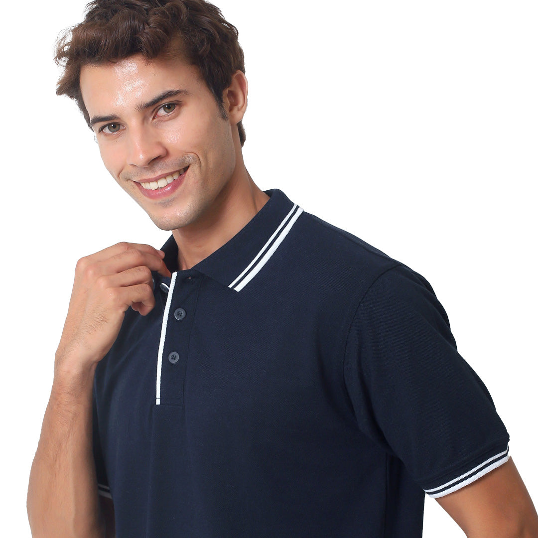 House of Uniforms The Contrast Polo | Adults | Navy Base Jbs Wear 