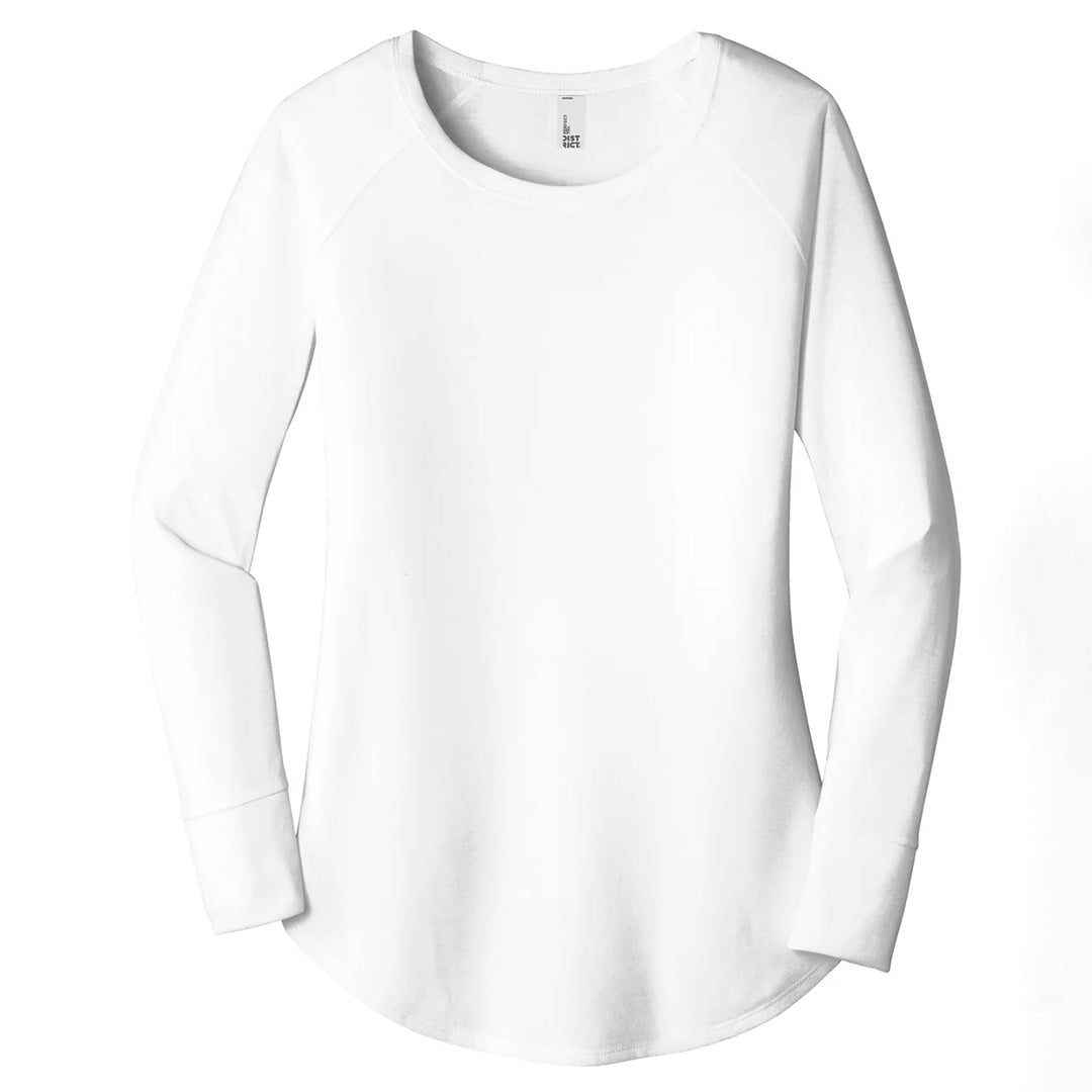 House of Uniforms The Tri Blend Tee | Long Sleeve | Ladies District White