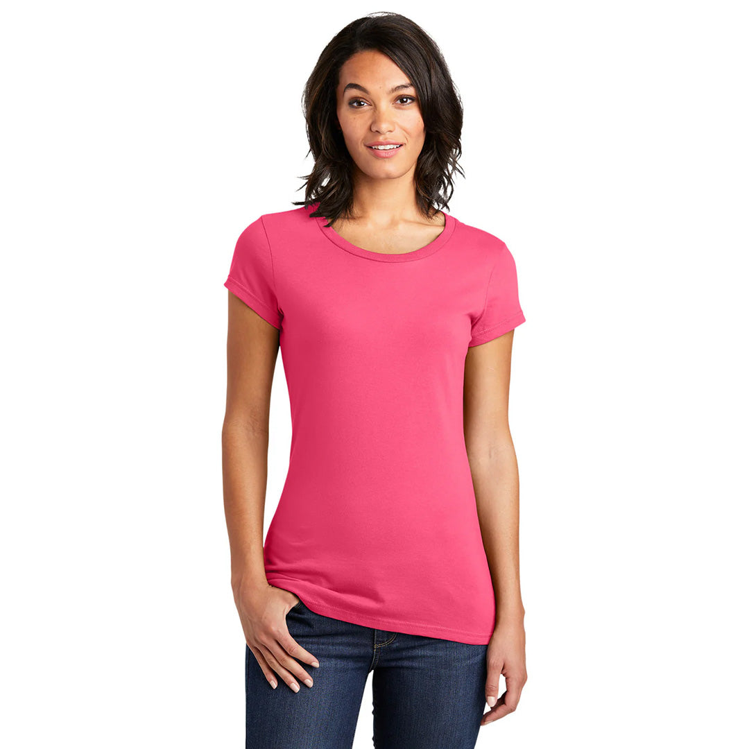 House of Uniforms The VIP Tee | Solid Colours | Ladies District Neon Pink