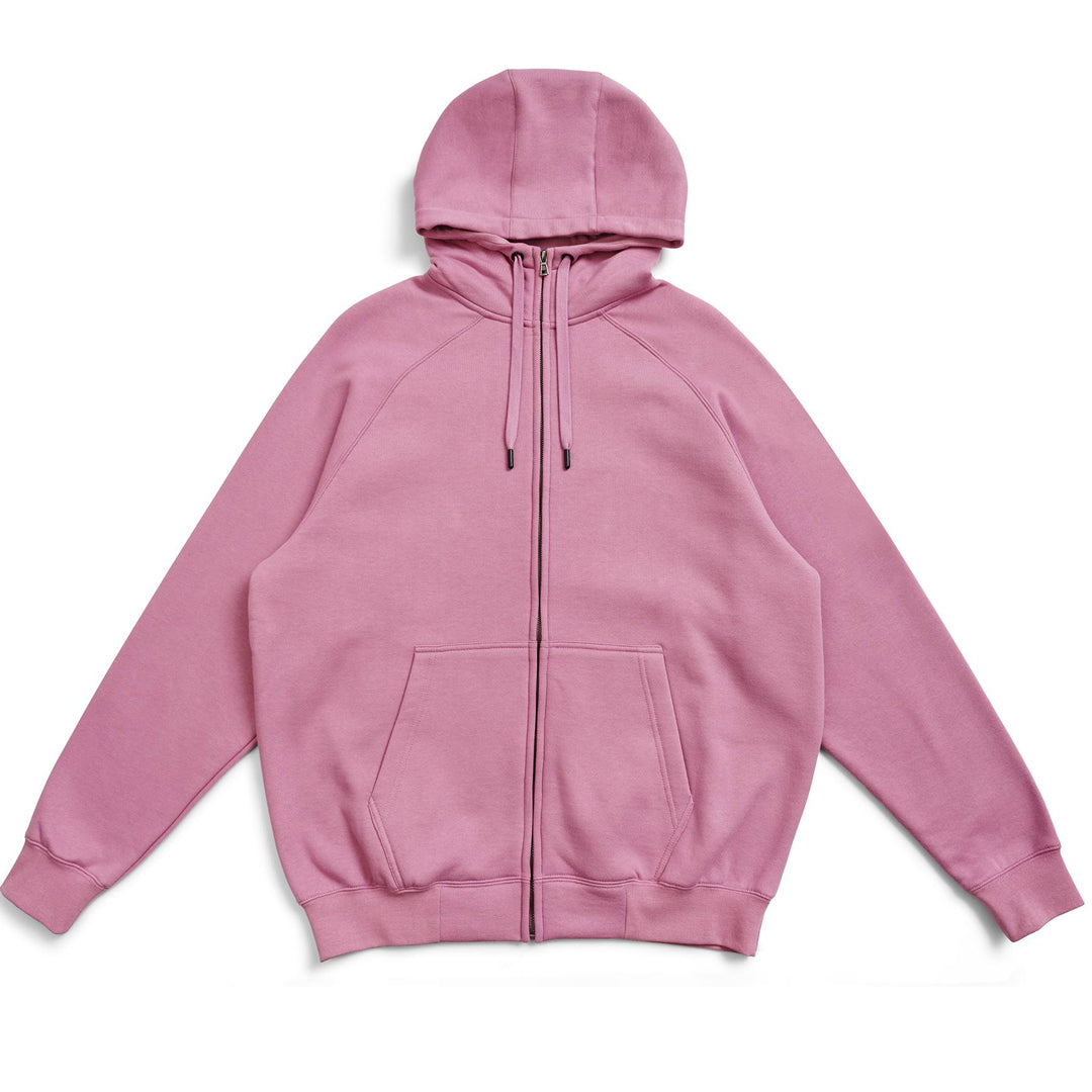 House of Uniforms The Cotton Care Zip Through Hoodie | Mens Ramo Pink