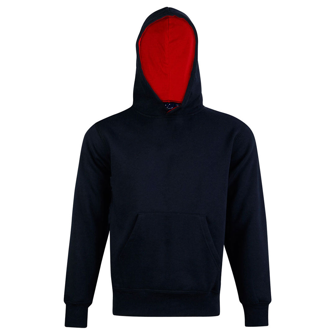 House of Uniforms The Passion Contrast Hoodie | Kids Winning Spirit Navy/Red