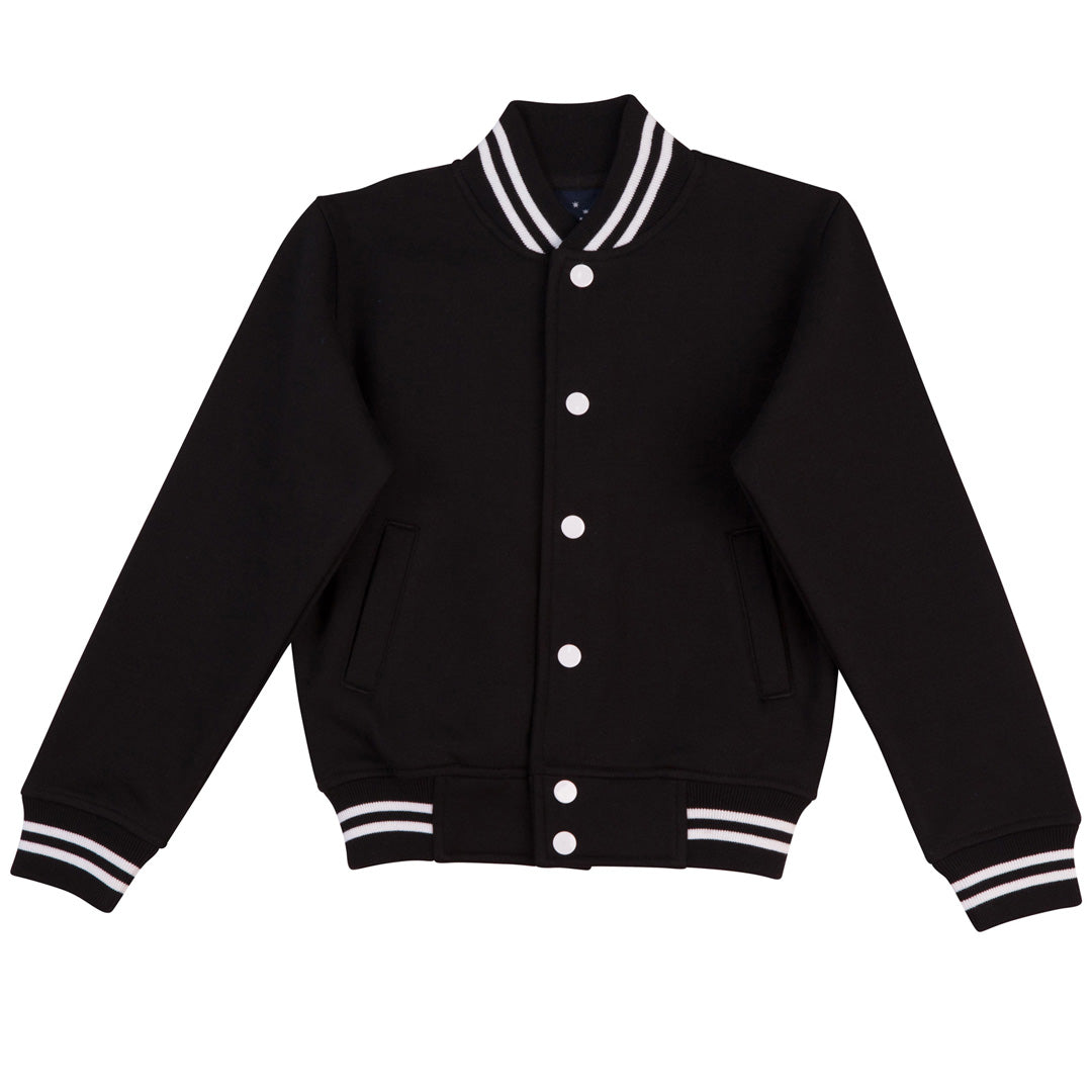 House of Uniforms The Letterman Jacket | Kids Winning Spirit Black/White