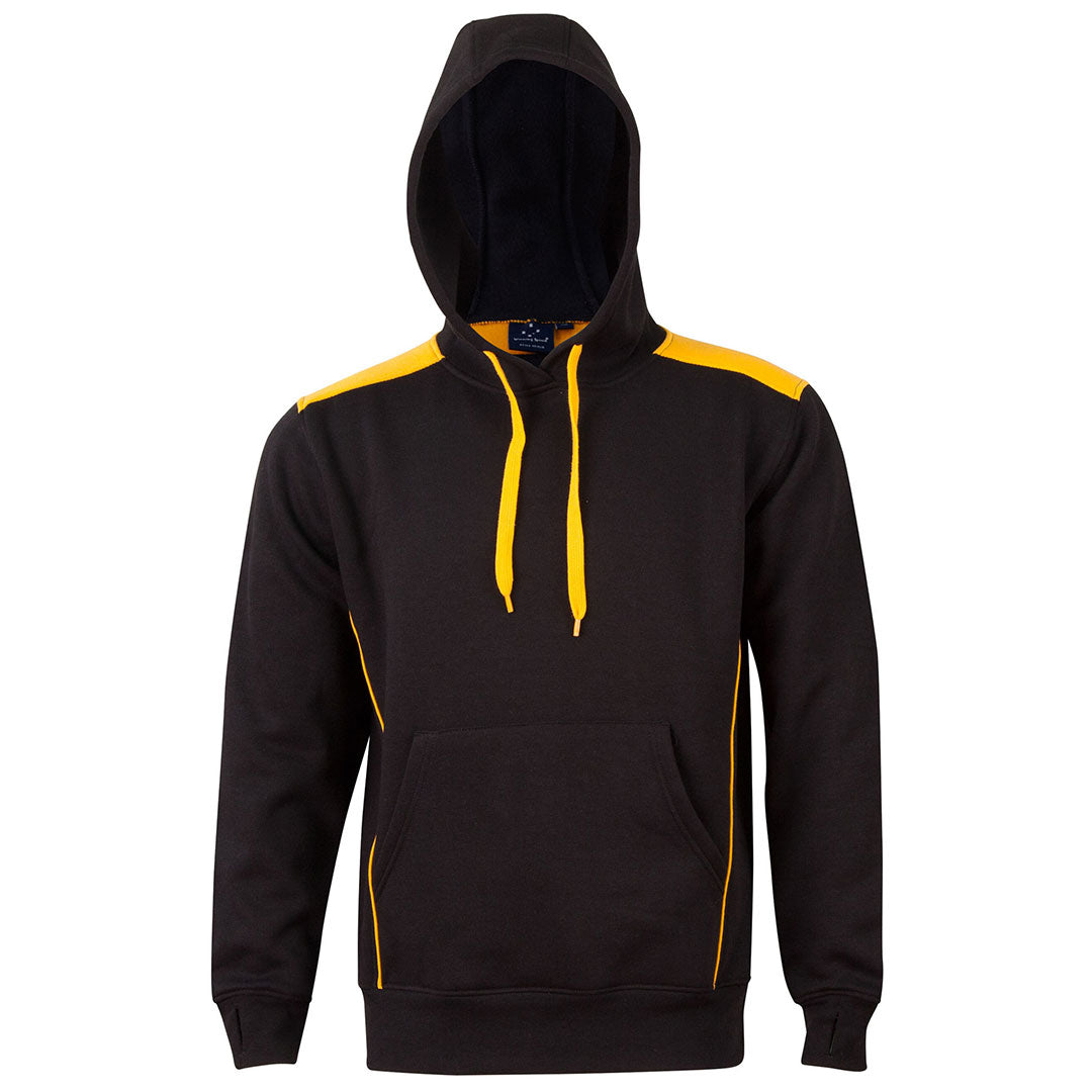 House of Uniforms The Croxton Contrast Hoodie | Adults Winning Spirit Black/Gold