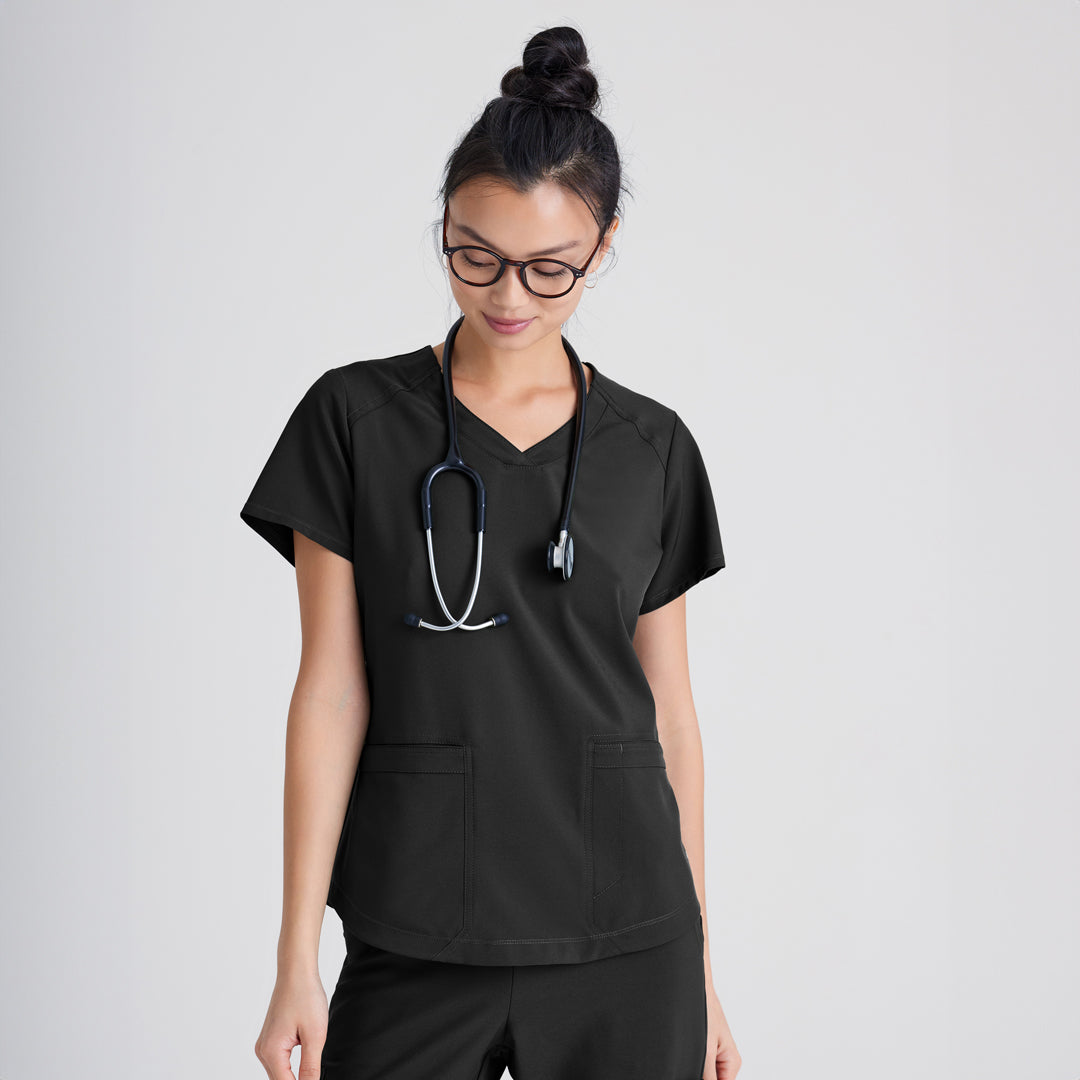 House of Uniforms The Rhythm Top | Ladies | Greys Anatomy Evolve Greys Anatomy by Barco Black