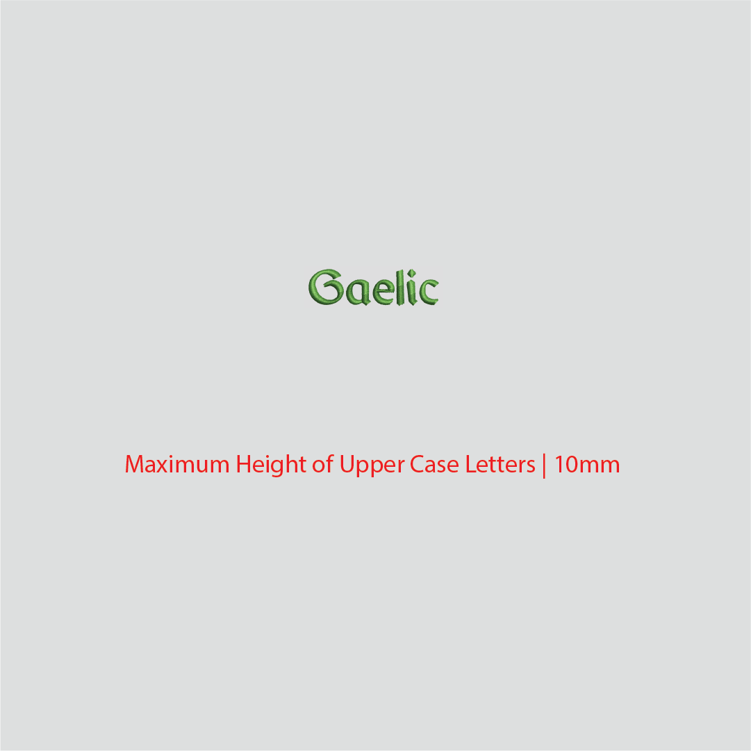 House of Uniforms Embroidery | Personal Names | Small House of Uniforms Gaelic