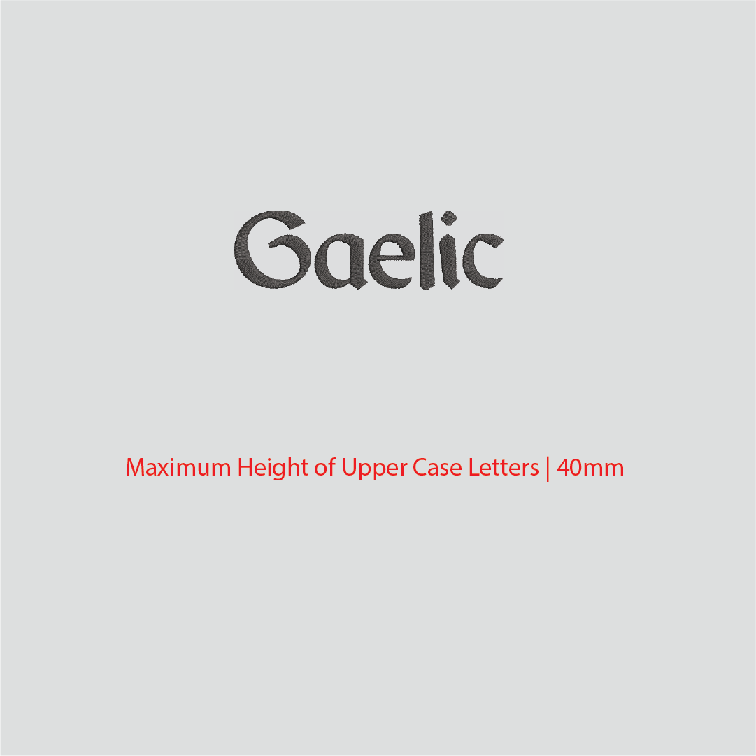 House of Uniforms Embroidery | Personal Names | Medium House of Uniforms Gaelic