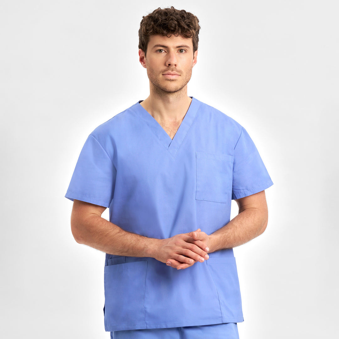Biz Collection The Classic Scrub Top | Adults Mid Blue Scrubs