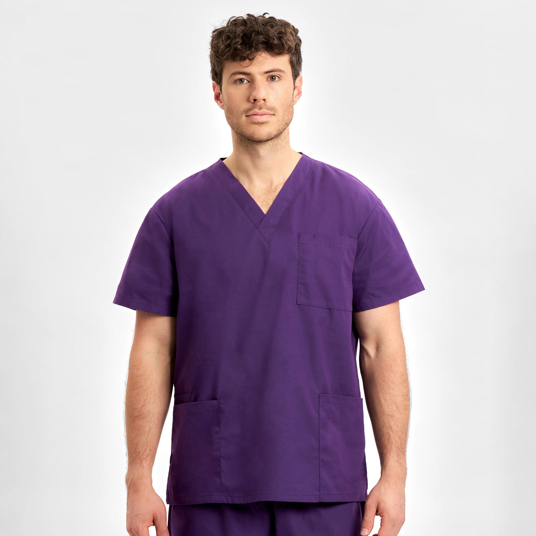 Biz Collection The Classic Scrub Top | Adults Purple Scrubs