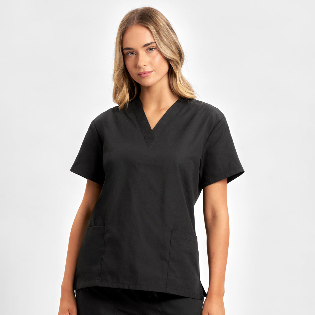 Biz Collection The Classic Scrub Top | Ladies Black Scrubs