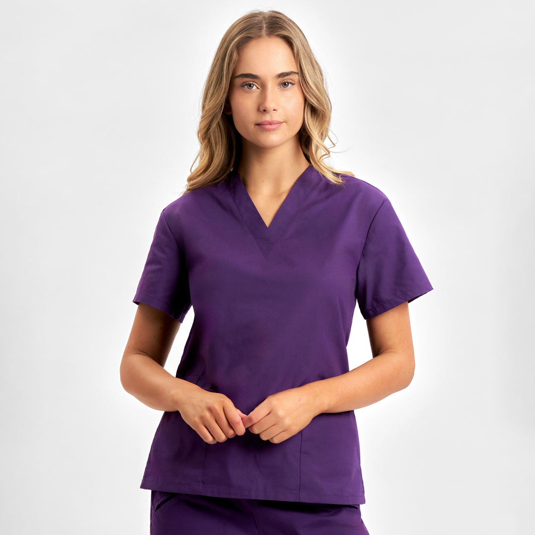 Biz Collection The Classic Scrub Top | Ladies Purple Scrubs