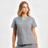 Biz Collection The Contrast Scrub Top | Ladies Pewter/Aqua Scrubs