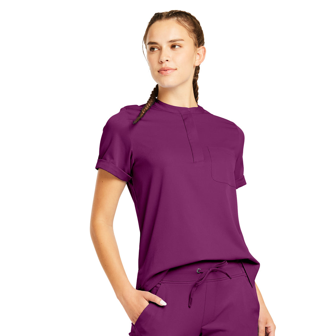 House of Uniforms The Macy Top | Ladies Healing Hands Wine