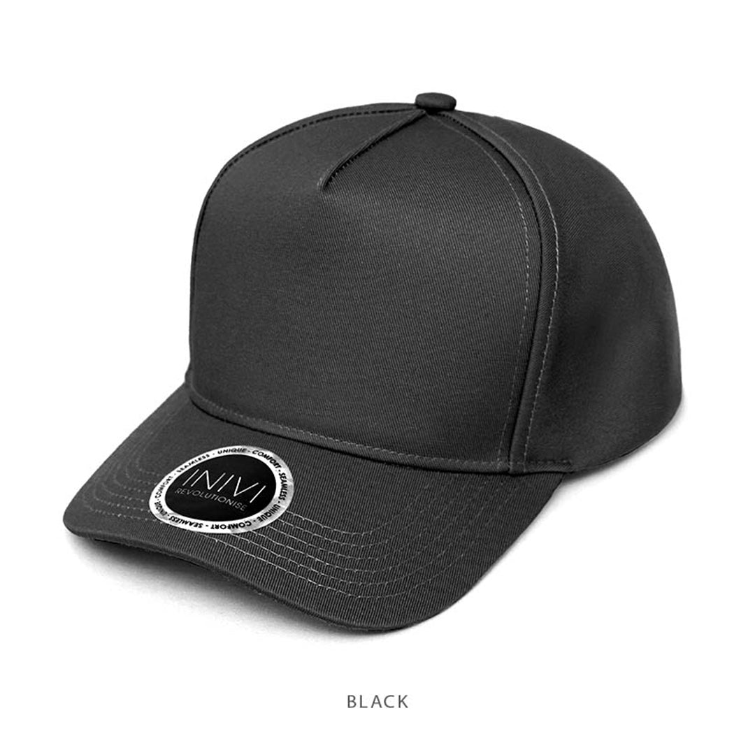 House of Uniforms The Polyester Cotton Snap Back Cap | Adults Inivi Black