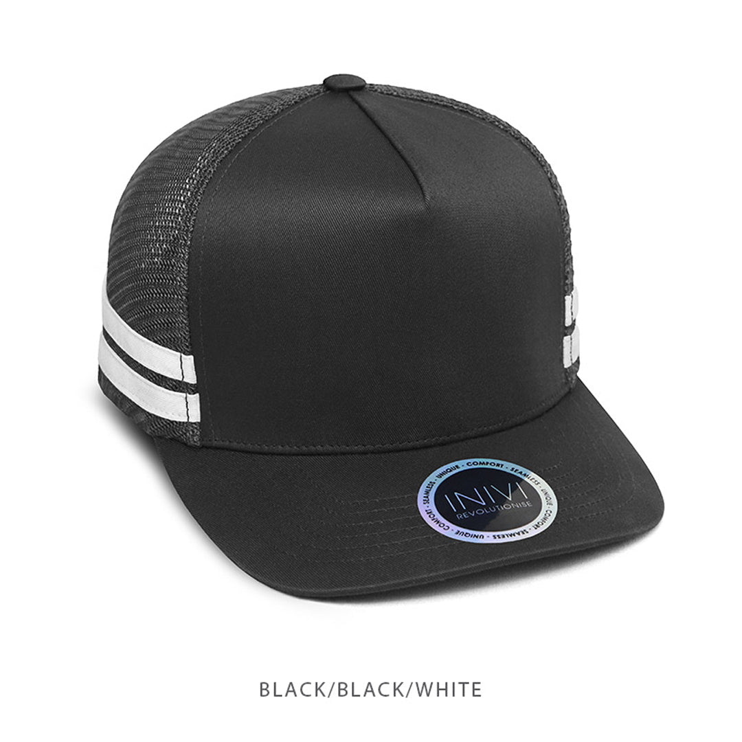 House of Uniforms The A Frame Trucker Cap | Adults Inivi Black/White