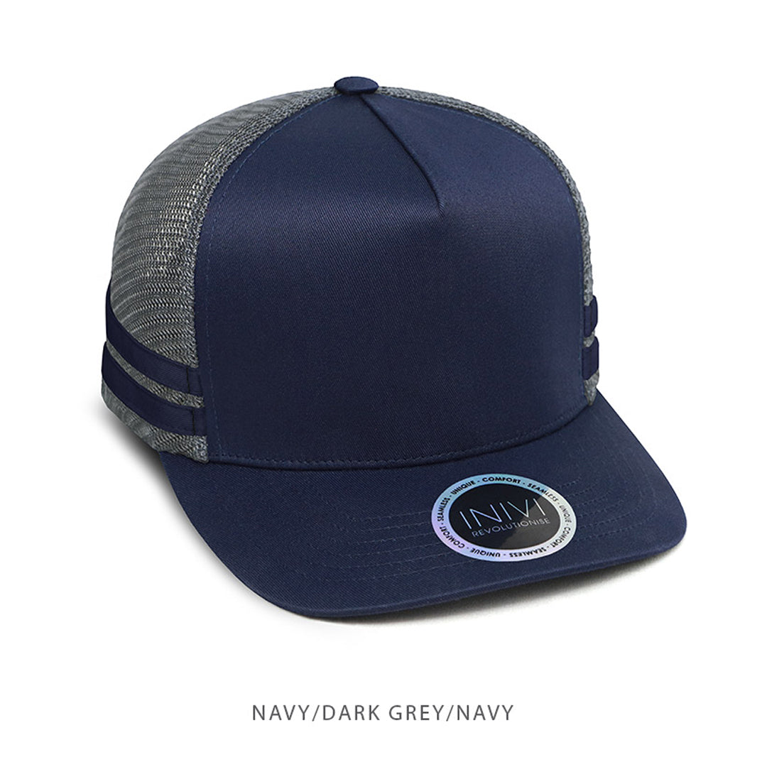 House of Uniforms The A Frame Trucker Cap | Adults Inivi Navy/Grey