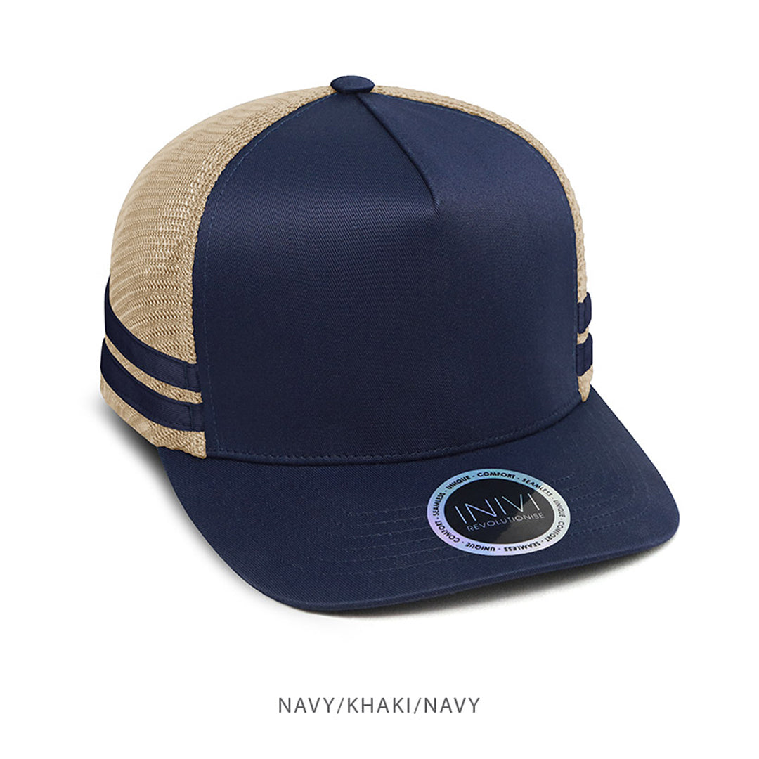 House of Uniforms The A Frame Trucker Cap | Adults Inivi Navy/Khaki