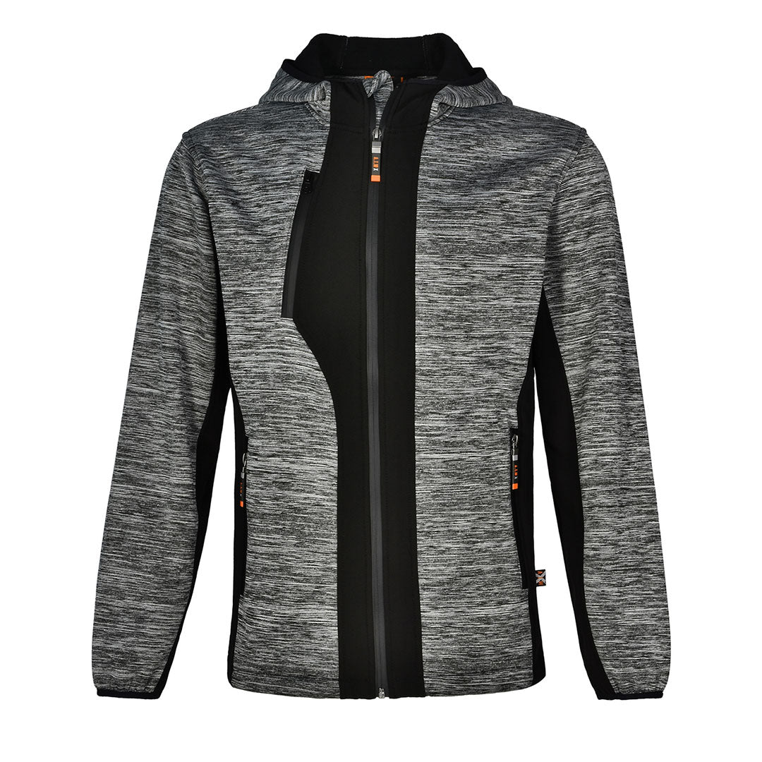 House of Uniforms The Laminated Functional Knit Hoodie | Adults Winning Spirit Grey Marle/Black