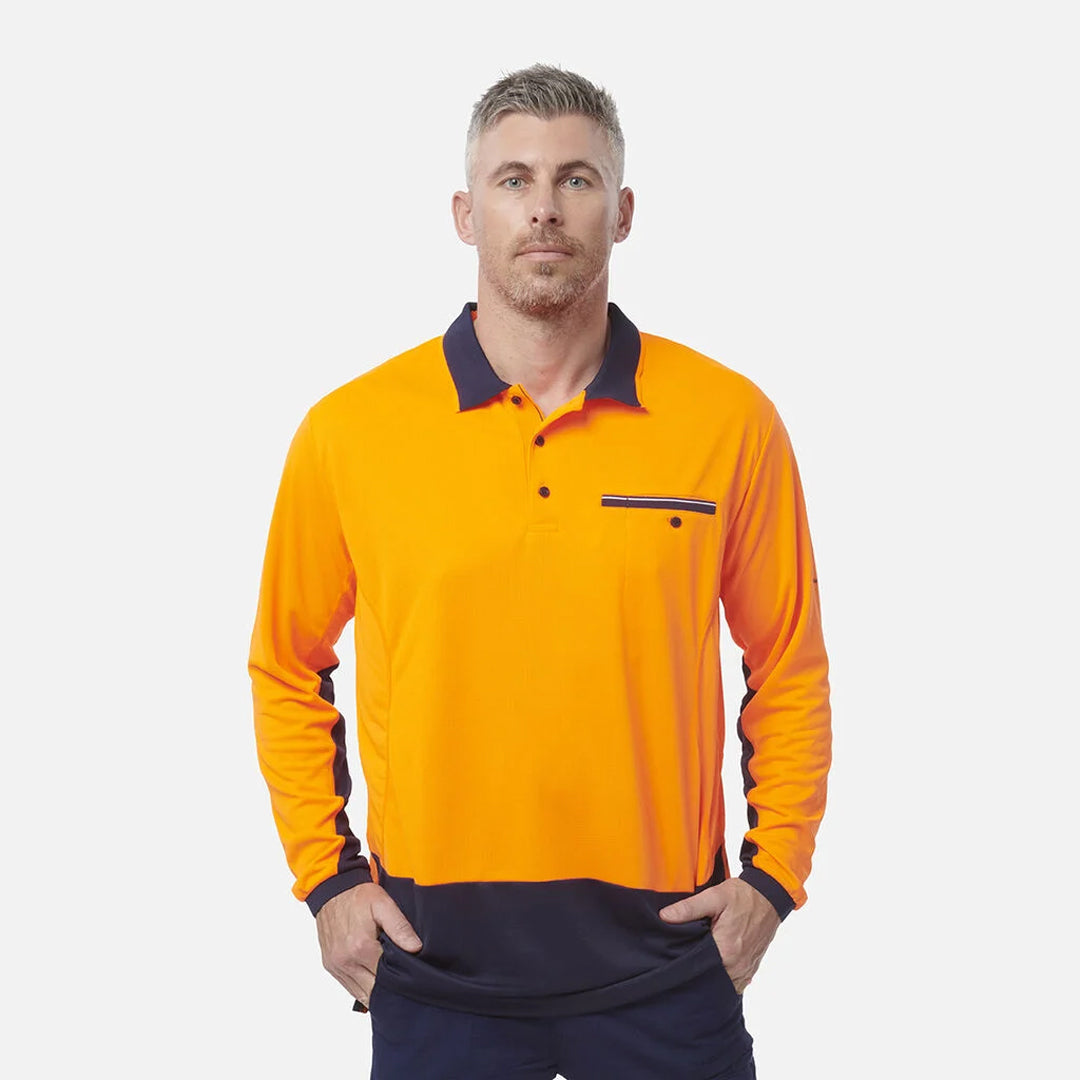 House of Uniforms The Hyperfreeze Polo | Mens | Long Sleeve KingGee 