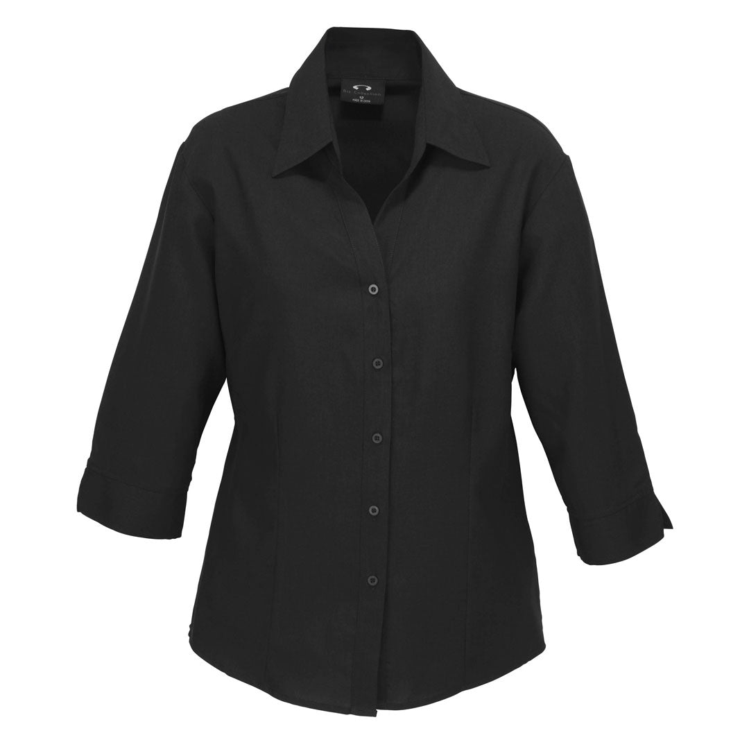 House of Uniforms The Oasis Shirt | Ladies | 3/4 Sleeve Biz Collection Black