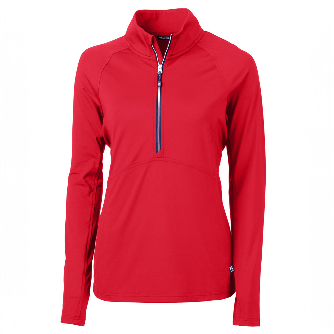 House of Uniforms The Adapt Half Zip Top | Ladies Cutter and Buck Red