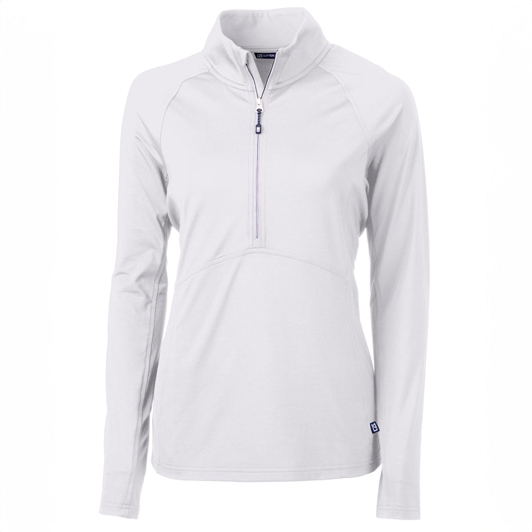 House of Uniforms The Adapt Half Zip Top | Ladies Cutter and Buck White